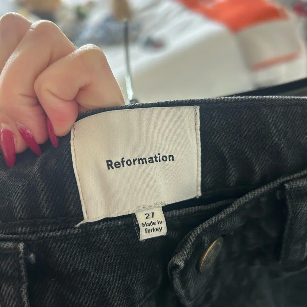 Reformation Cary Studded High Waist Slouchy Wide Leg Jeans - Picture 8 of 8